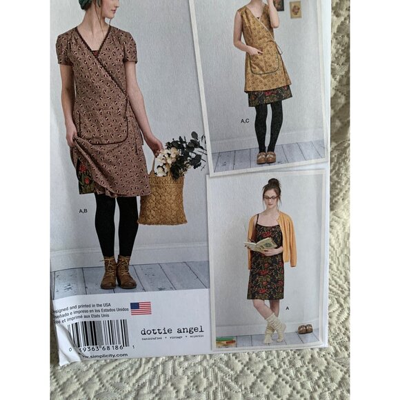 Simplicity Dottie Angel Slip Wrap Dress Misses sewing pattern 8186 sz12-20 - Unc - Picture 8 of 9